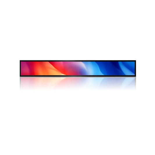 23.1" Stretched Bar LCD Shelf Display – 579.5×37mm Viewable | Android Digital Signage | Cloud / Mobile / USB Upload