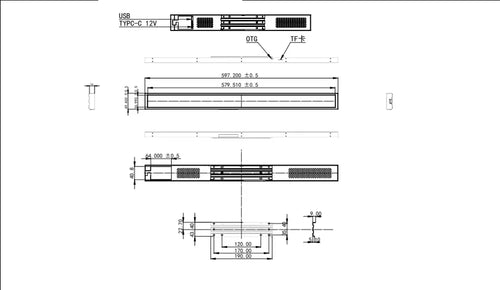 23.1" Stretched Bar LCD Shelf Display – 579.5×37mm Viewable | Android Digital Signage | Cloud / Mobile / USB Upload