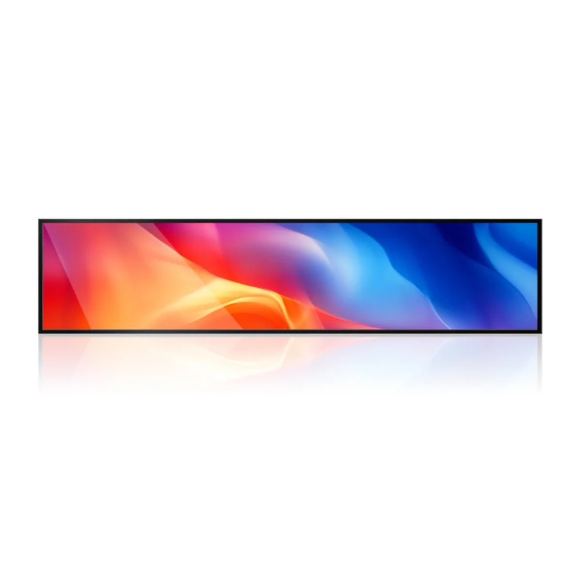 28.1" Stretched Bar LCD Shelf Display – 698.5×140mm Viewable | Android Digital Signage | Cloud / Mobile App / USB Media