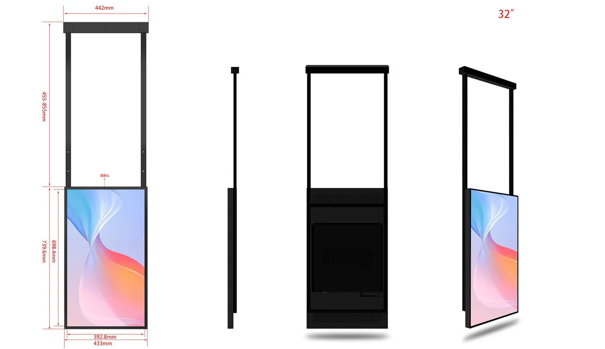 32" Single-Sided Window Display – 2500 nits | Android RK3568 2GB+32GB | Non-Touch | Cloud / App / USB | Wall / Floor / Suspended Installation