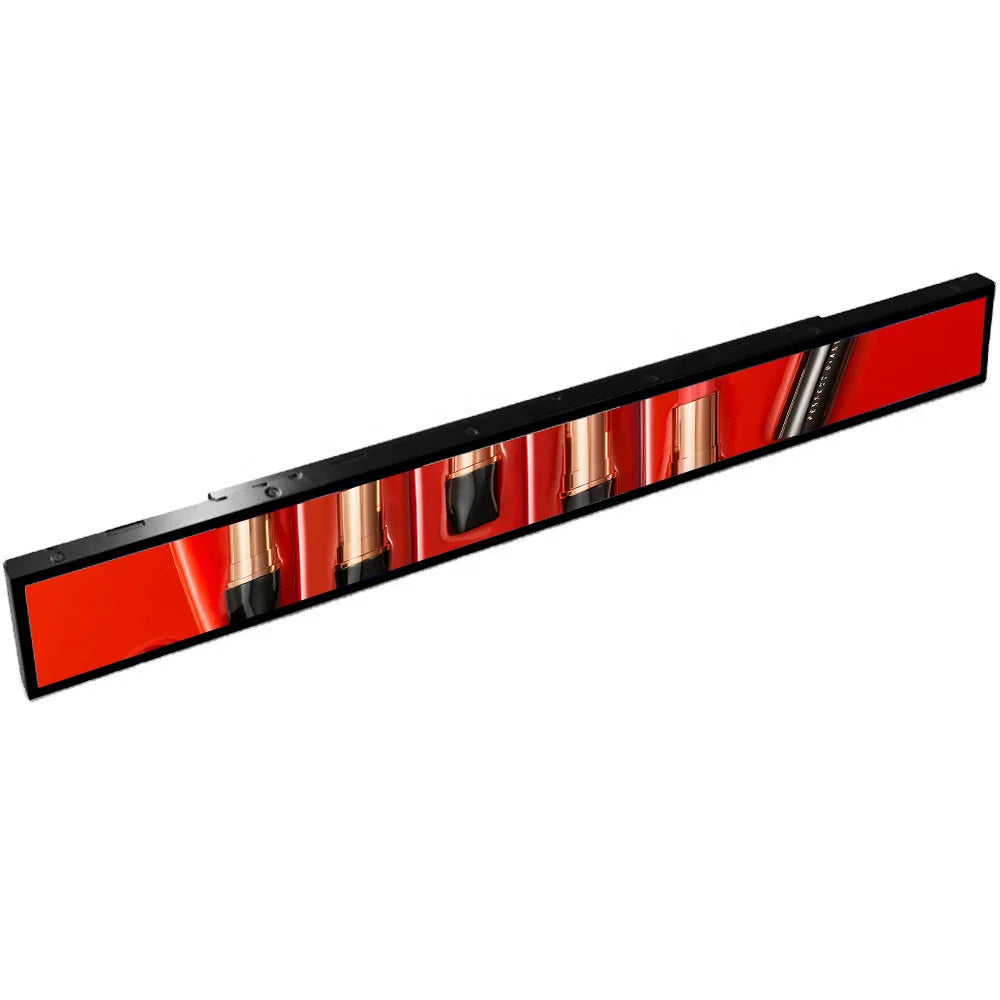 23.1" Stretched Bar LCD Shelf Display – 579.5×37mm Viewable | Android Digital Signage | Cloud / Mobile / USB Upload